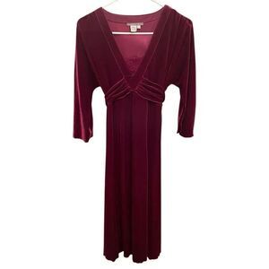 Isabella Bird Womens Fit Flare Dress S Burgundy Velvet Romantic Dark Fairy Witch